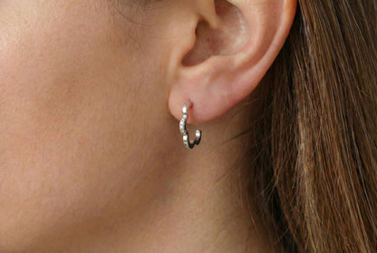 Λευκόχρυσα Σκουλαρίκια Κυματιστό Κ14