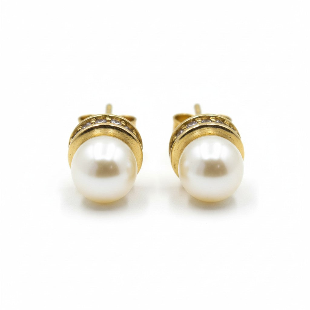 Σκουλαρίκια Μαργαριτάρι Ζιργκόν Κ14