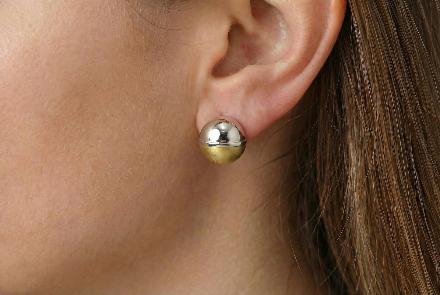 Σκουλαρίκια Δίχρωμα Μπίλια Κ14