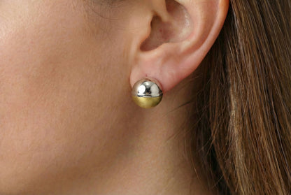 Σκουλαρίκια Δίχρωμα Μπίλια Κ14