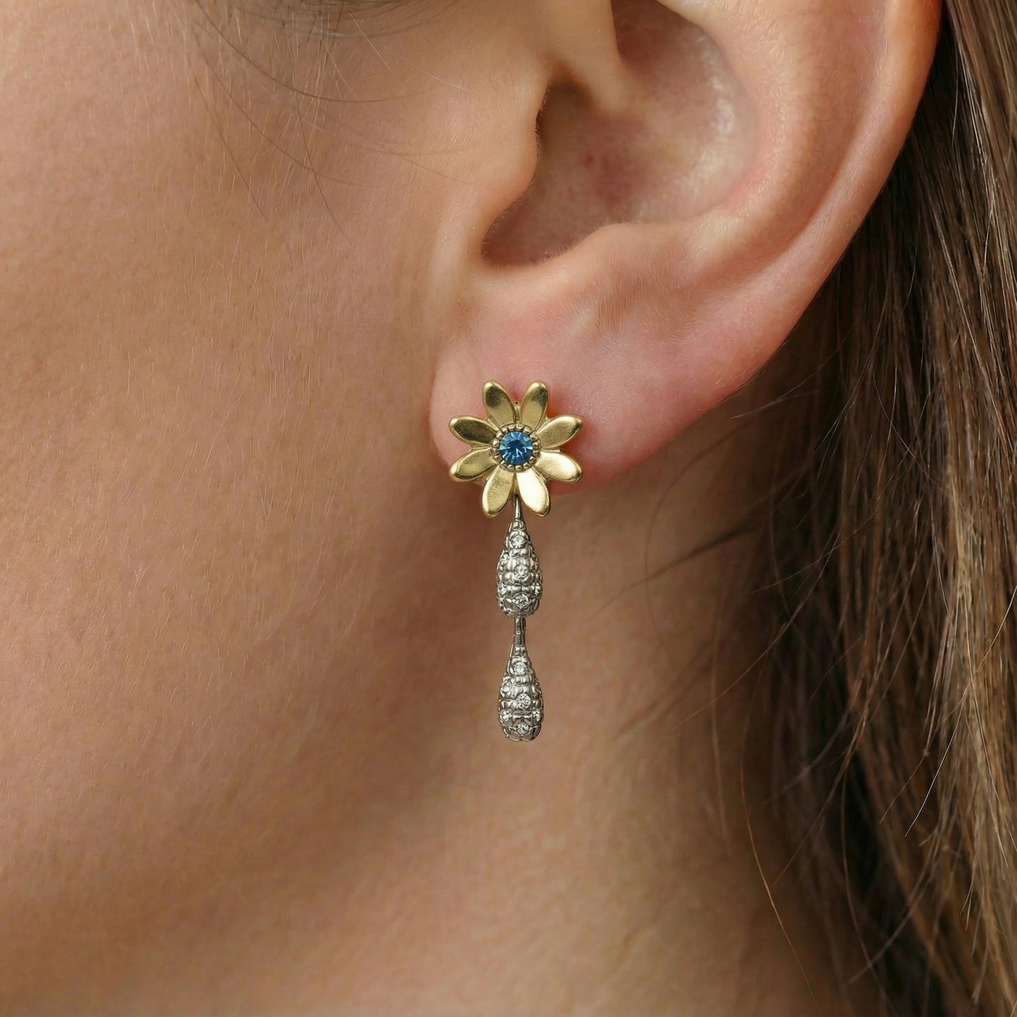 Σκουλαρίκια Λουλούδι Ζιργκόν Κ14