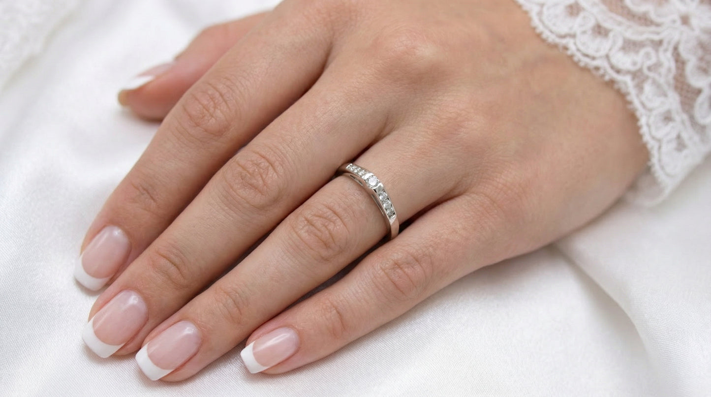 Μονόπετρο Δαχτυλίδι Λευκόχρυσο Κ14- ΜΑ073